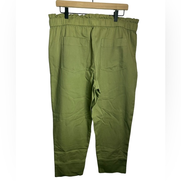 Anthropologie Frye Domi Paperbag Waist Pants Ankle Length Sz 29 NWT Green Khaki - Picture 7 of 7